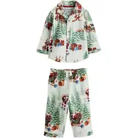 Next Pijama castanho / verde / vermelho / branco