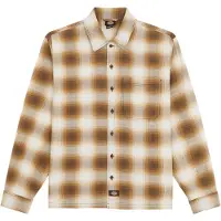Dickies - Camisas - Gulfport Flannel Shirt Chocolate Brown para Homem - Tamanho L - Castanho