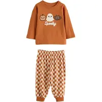 Next Pijama 'Halloween' estuque / laranja escuro / preto / branco