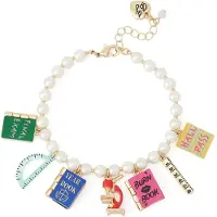 Betsey johnson Pulseira 'Best In Class' azul / ouro / verde / branco pérola