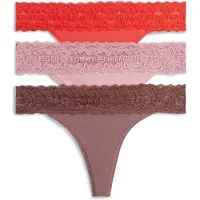 Tommy Hilfiger Underwear Tanga chocolate / rosa escurecido / vermelho
