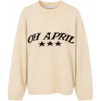 OH APRIL Pullover oversized 'Moani' bege / preto