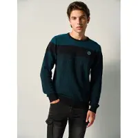 KOROSHI Pullover petróleo / preto