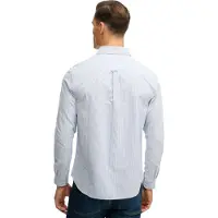Superdry para homem. M4011100A Camisa Preppy Oxford às riscas azuis (XXL), Azul, Casual, Algodão, Manga comprida