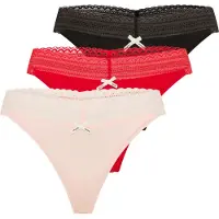 HUGO Tanga rosé / vermelho / preto