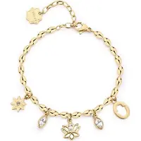 Brosway Pulseira banhada a ouro com pingentes de chakra BHKB252