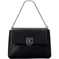 Calvin Klein Mala de ombro 'Emblem Pebble Grain' preto