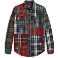 Ralph Lauren Camisa azul escuro / verde escuro / vermelho escuro / branco
