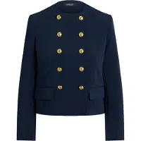 Ralph Lauren para mulher. 200B24610002 Casaco de crepe dupla face azul-marinho (44), Casual, Clássico, Polister Reciclado