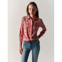 KOROSHI Blusa azul / vermelho / vermelho claro / branco