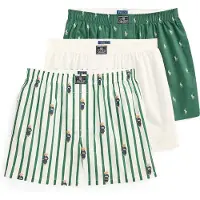 Ralph Lauren para homem. 714830273051 Conjunto de 3 boxers de algodão verde, branco (S), Casual