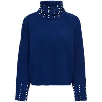 ONLY Pullover 'ONLAYA' genciana / branco pérola