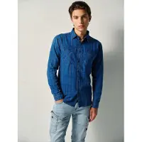 KOROSHI Camisa azul ganga / laranja