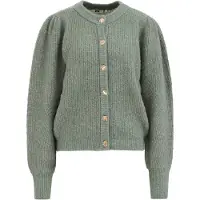 We fashion Casaco de malha verde mosqueado