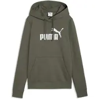 Puma Sweatshirt de desporto 'ESS No. 1' cáqui / branco