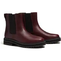 Timberland para mulher. TB0A2KK2EIW1 Botas Chelsea em pele Britton Drive, cor granada (39 W), Couro, Plano, Nenhum, Casual, Grená