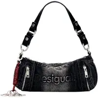 Desigual Mala de ombro cinzento denim / preto