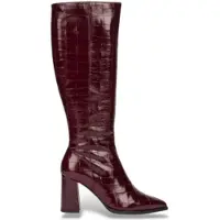 Wonders para mulher. M-5442_2415_9834 Botas de Pele Aurora 42 Bordô (41), Couro, 5 a 8cm, Zíper, Casual, Grená, Clássico