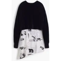 Desigual , Vestido 2 em 1 jornal, Poliamida, Preto, L