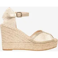 Alhamas Sandálias com tiras 'Alpargata Cuña 10 cm' branco