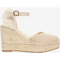 Alhamas Sandálias com tiras 'Alpargata Cuña 10 cm' pedra