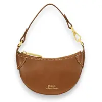 Ralph Lauren para mulher. 427938050006 Bolsa de couro meia-lua marrom (OSFA), Casual, Pele