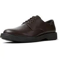 Camper para homem. K100998-002 Sapatos de couro castanho Norman (46), Marrom, Plano, Cordão, Casual