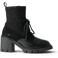 Hispanitas para mulher. HI254281 Botins de Pele Zurich Rock preto (36), Couro, 5 a 8cm, Cordão, Zíper, Casual