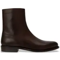 Ralph Lauren para homem. 811P15889002 Botas de couro Owen Zip Boot marrom escuro (41), Plano, Zíper, Casual