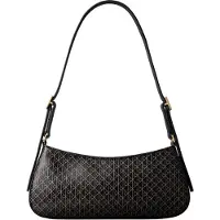 Calvin Klein Mala de ombro 'Emblem Print Shoulder' bege / preto