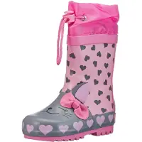 Playshoes Bota de borracha 'Katze' verde pastel / cor-de-rosa