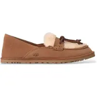 Ugg para mulher. 1182151 Mocassins de Pele Zora Loafer castanho (41), Couro, Marrom, Plano, Nenhum, Casual