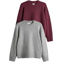 The Set Pullover cinzento / bordeaux
