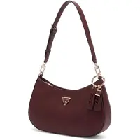 GUESS para mulher. HWZG9672180 Bolsa de ombro com fecho Noelle II bordô (OSFA), Casual, Grená, Poliuretano