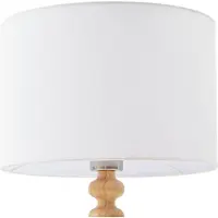 LUCANDE Candeeiro de mesa Karlie, altura 45 cm, branco, madeira, E27