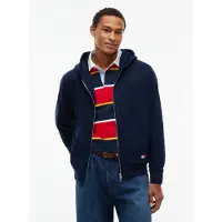 Tommy Hilfiger Casaco em moletão 'NEW CLASSICS' marfim / azul escuro