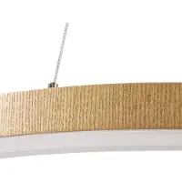 LUCANDE Candeeiro suspenso LED Thelma, carvalho natural/cinzento, Ø 70 cm