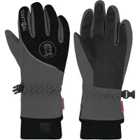 TROLLKIDS Luvas de desporto 'Trolltunga' antracite / cinzento-prateado / preto