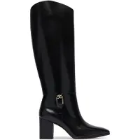 Ralph Lauren para mulher. 802P12879001 Bota alta Raelynn de couro envernizado preto (39), 1 a 3cm, 5 a 8cm, Zíper, Nenhum, Casual, Cl