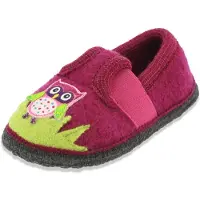 Beck Pantufa 'Eule' verde claro / cor-de-rosa / rosa escuro