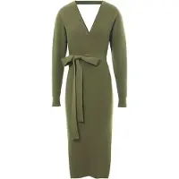 Imily Bela Vestido de malha verde escuro