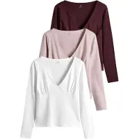 The Set Camisa rosa pastel / vermelho vinho / branco
