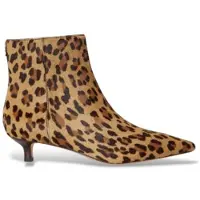 Ralph Lauren para mulher. 802P18304001 Botins Francesca de pelo de bezerro beige (40), Couro, Bege, 3 a 5cm, Zíper, Casual, Animal pr