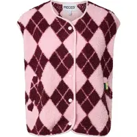 Pieces Colete 'PCKATTY' cor-de-rosa / vermelho vinho