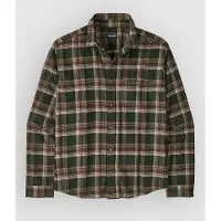Patagonia - Camisas - M's L/S LW Fjord Flannel Shirt Cozy Cabin Treeline Green para Homem - Tamanho M - Caqui