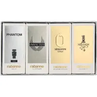 Rabanne Miniatures Collection da uomo - Phantom - perfume 5 ml + Invictus - EDT 5 ml + Million Gold Intense - EDP 5 ml + 1 Million - EDT 5 ml