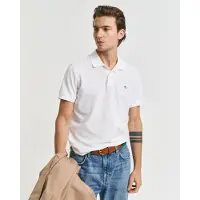 Gant para homem. 2220 Polo Piqué Slim Fit Shield branco (3XL), Casual, Algodão, Clássico, Manga curta