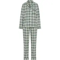 LASCANA Pijama castanho / verde escuro / branco