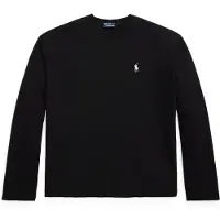 Ralph Lauren para mulher. 211967105002 Camiseta de malha jersey de algodão preto (S), Casual, Manga comprida