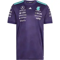 Adidas Camisa funcionais 'Mercedes-Amg Petronas Formula 1 Team Vanda Bloom' azul néon / azul-violeta / branco